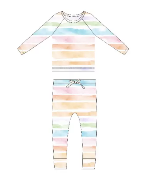 joss + j Sunset Stripes Bamboo Viscose Lounge Set