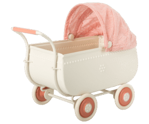 Maileg Micro Pram in Coral