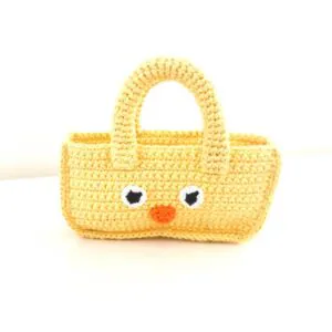Pebble Yellow Knit Chick Basket