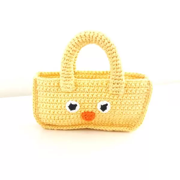 Pebble Yellow Knit Chick Basket
