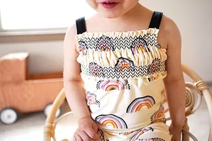Birdie Bean Theo Bamboo Viscose Smocked Romper