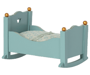 Maileg Baby Mouse Cradle in Blue