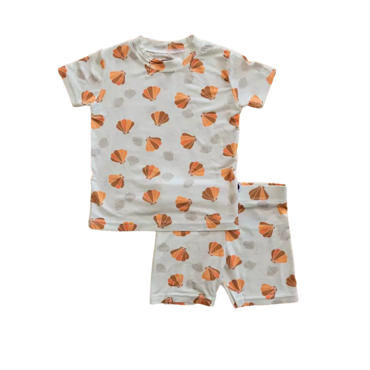 Seashell Bamboo Viscose Short Sleeve and Shorts Set