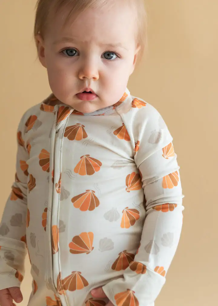 Seashell Bamboo Viscose Zip Romper from Britxon Phoenix