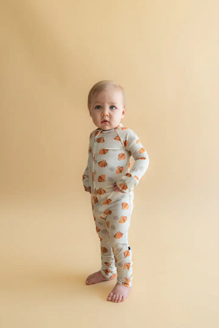 Seashell Bamboo Viscose Zip Romper