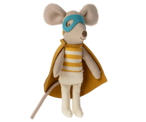 Maileg Super Hero Little Brother Mouse in Matchbox