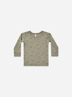 Quincy Mae Bamboo Long Sleeve Tee in Geo