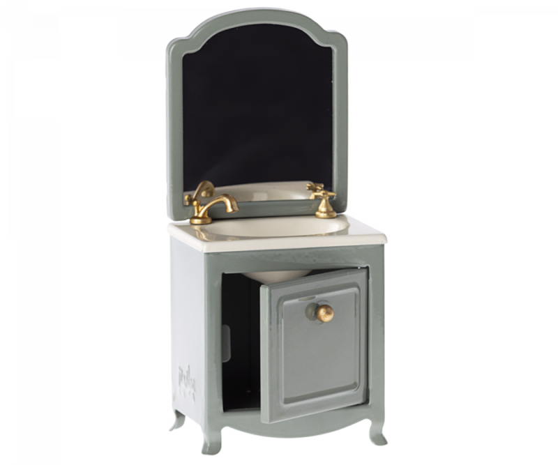 Sink Cabinet with Mirror for Mouse in Dark Mint from Maileg