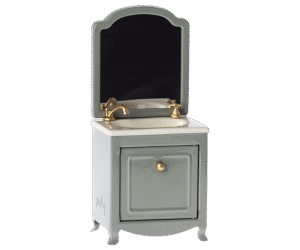 Maileg Sink Cabinet with Mirror for Mouse in Dark Mint