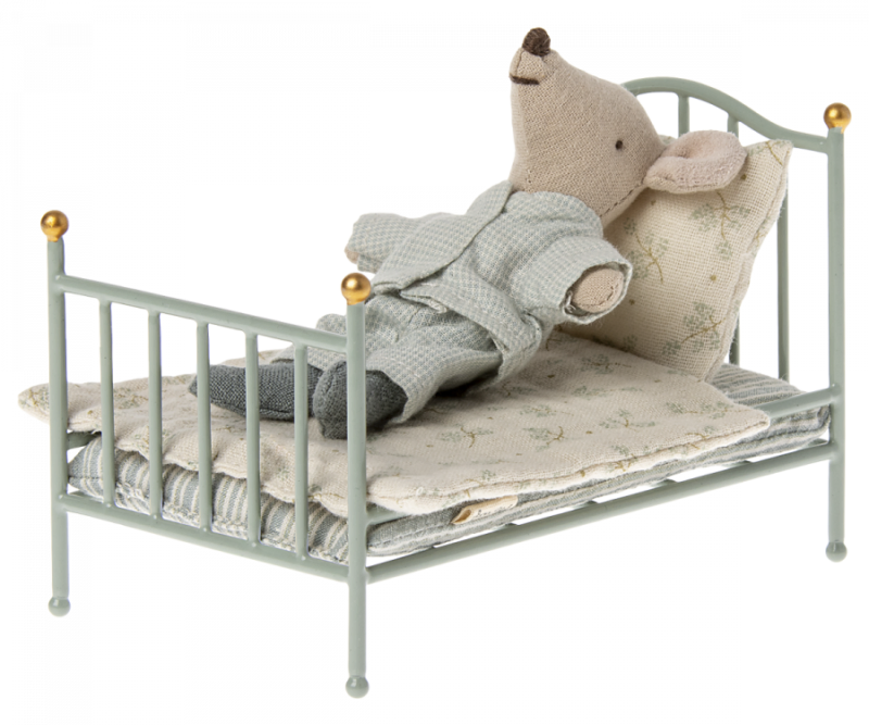 Vintage Bed for Mouse in Mint made by Maileg