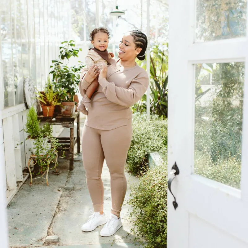 Womens Viscose Organic Cotton Loungewear Bottoms in Natural