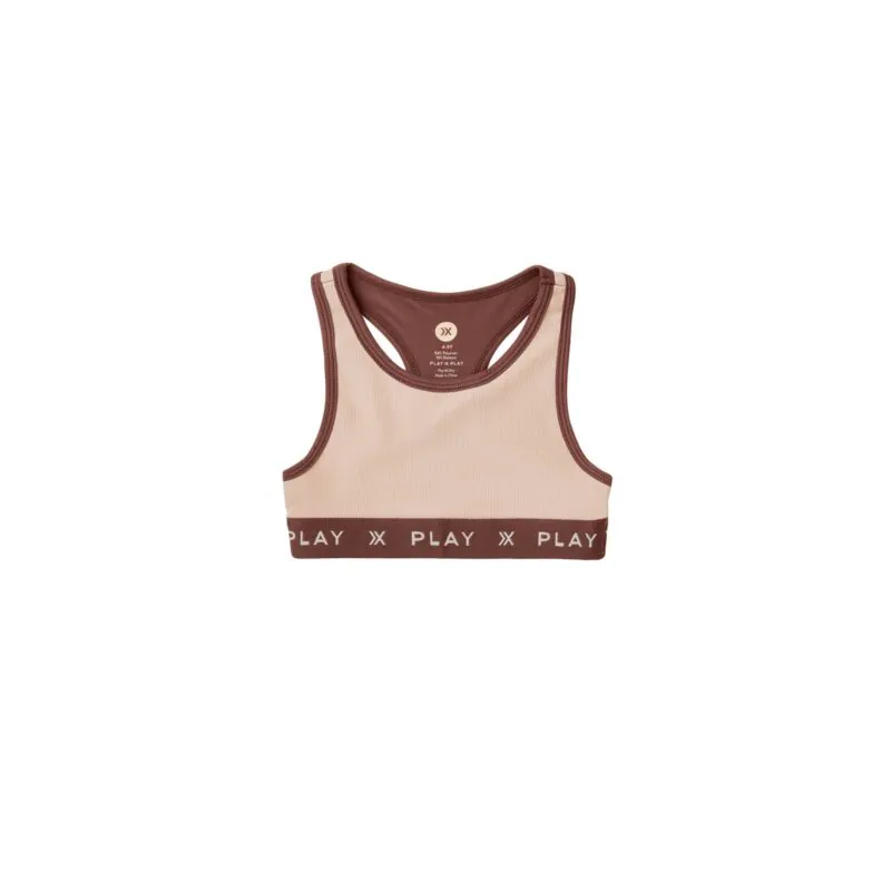 Play X Play Play Sports Bra In Blush Ribbed