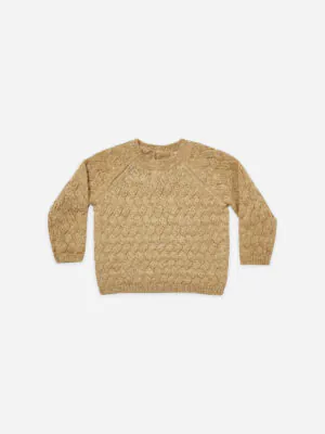 Quincy Mae Cozy Heathered Knit Sweater In Honey