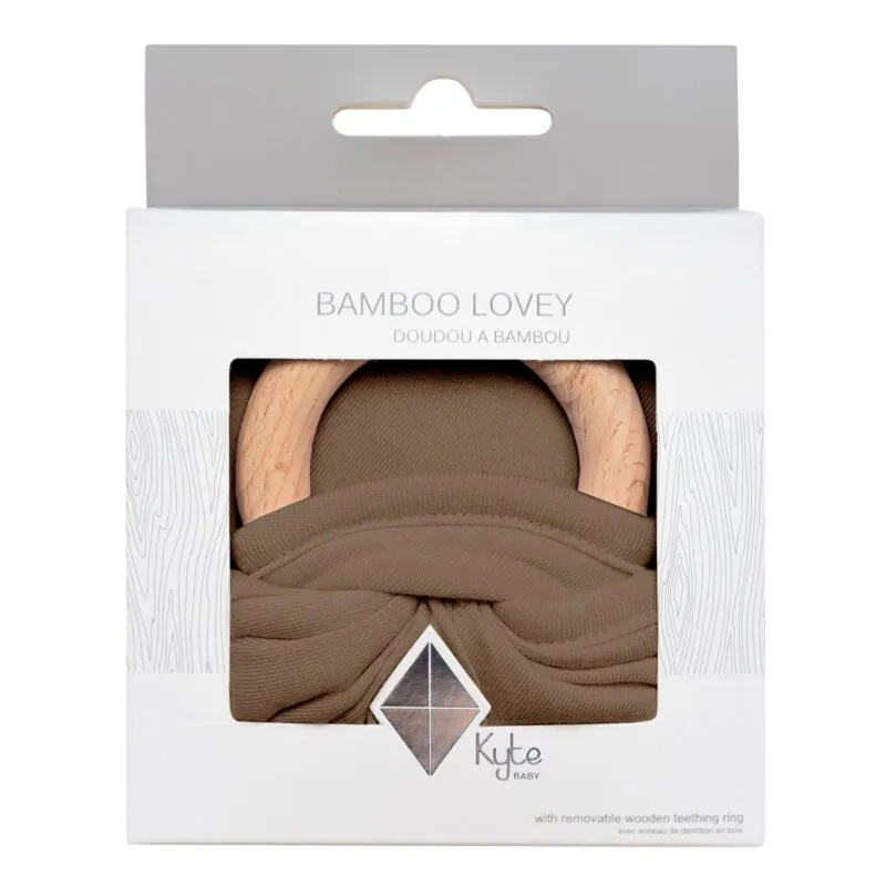 Lovey in Coffee with Removable Teething Ring made by Kyte BABY