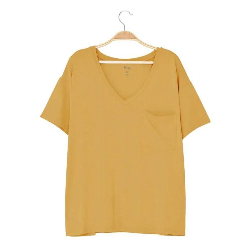 Women’s Relaxed Fit V-Neck in Marigold from Kyte BABY