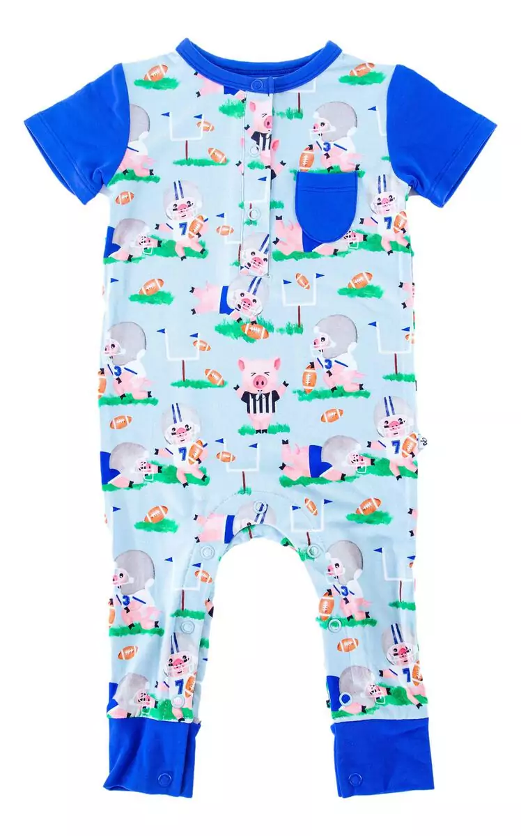 Nate Bamboo Viscose Snap Romper available at Blossom