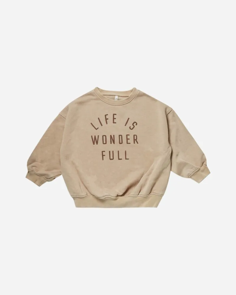 Rylee + Cru Relaxed Sweatshirt In Life Is Wonderful
