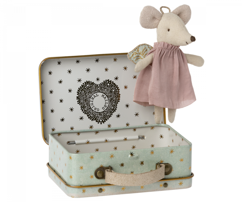 Maileg Angel Mouse in Suitcase