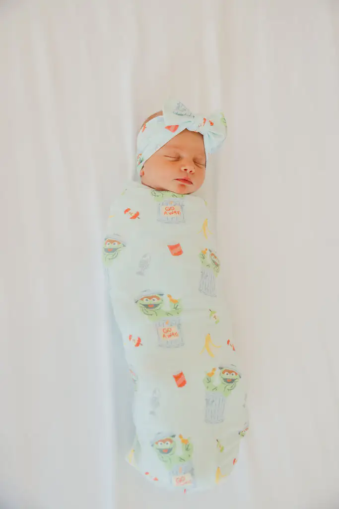 Oscar the Grouch Knit Swaddle Blanket made by Copper Pearl