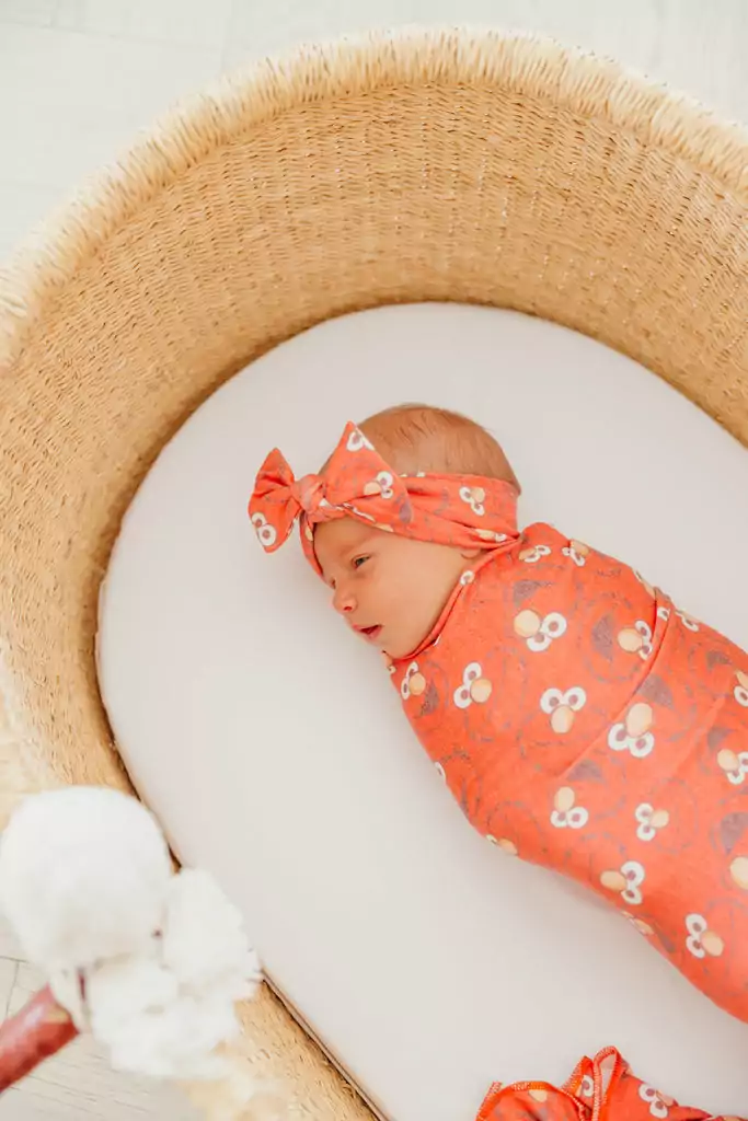 Elmo Knit Headband Bow from Copper Pearl