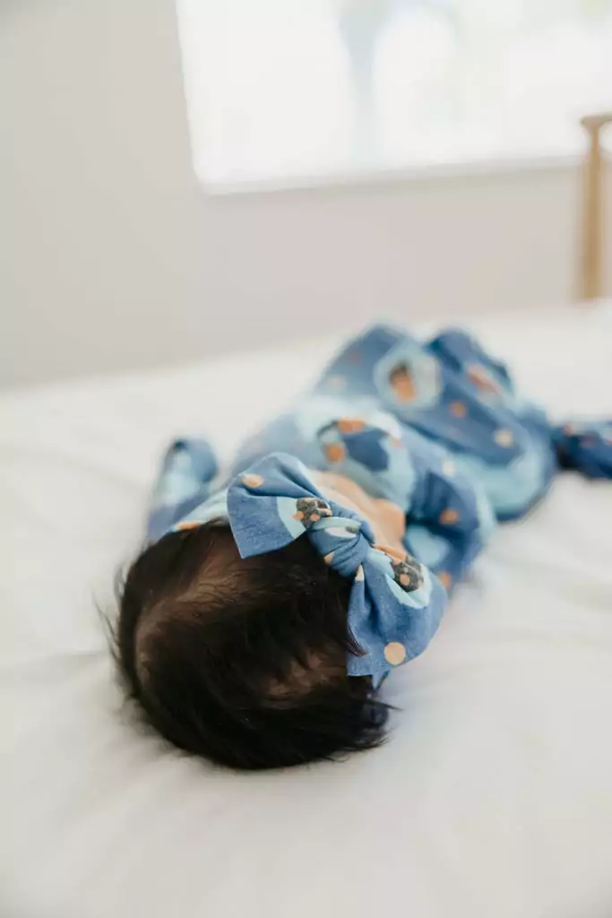 Cookie Monster Knit Headband Bow made by Copper Pearl