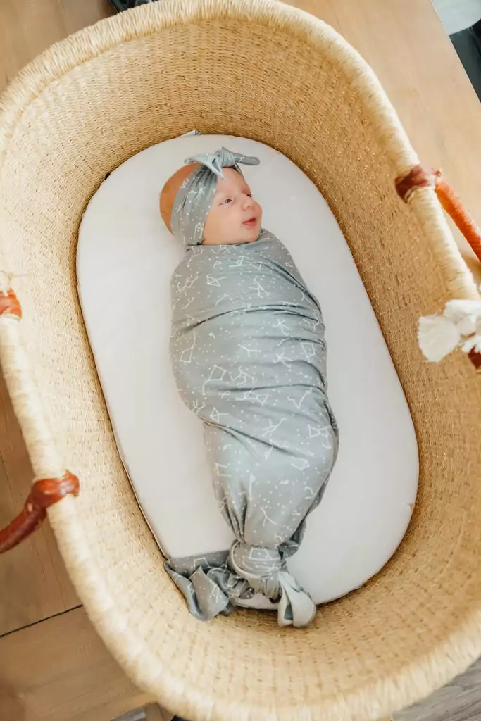 Astro Knit Swaddle Blanket made by Copper Pearl
