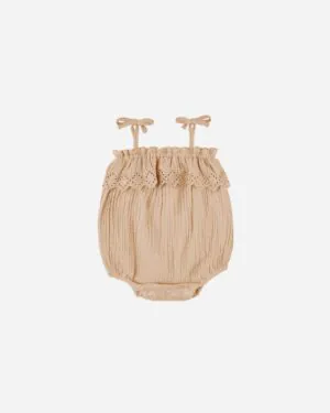 Rylee & Cru Ruffle Romper in Shell