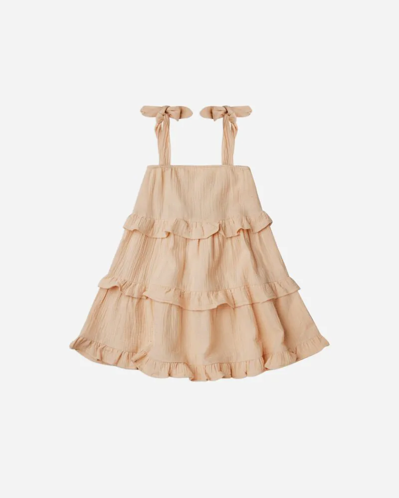 Rylee & Cru Ruffled Swing Dress in Shell