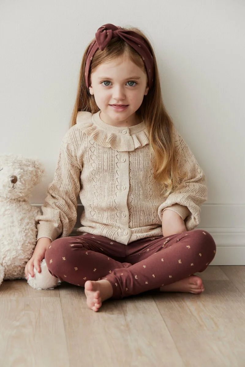 Organic Cotton Ana Legging in Lea Floral Deep Brown from Jamie Kay