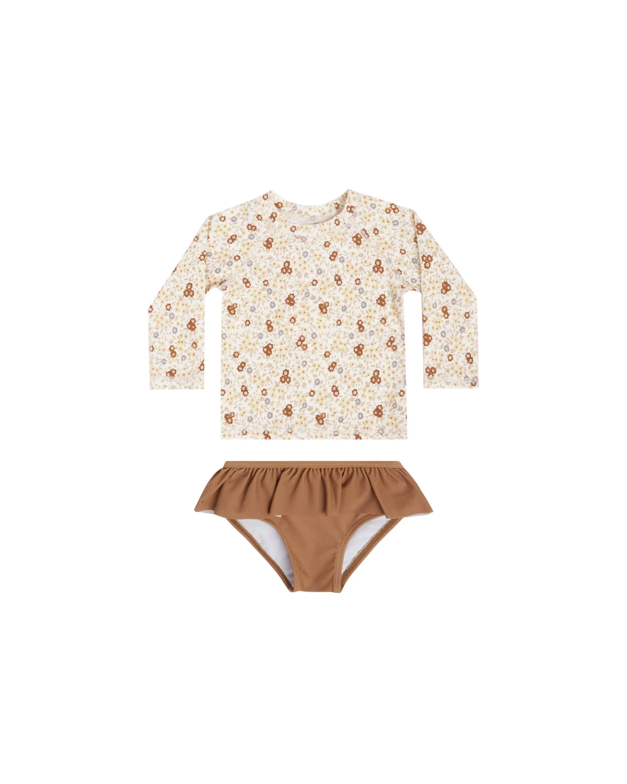 Rylee + Cru Rashguard Girls Set In Flower Field