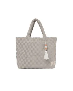 Rylee + Cru Terry Beach Bag in Cloud Check