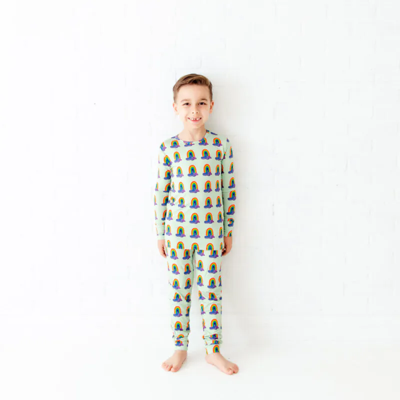 Dreamiere Slumber Over The Rainbow Two Piece Pajamas Set