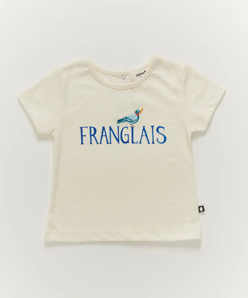 Oeuf Franglais Tee Shirt in Gardenia