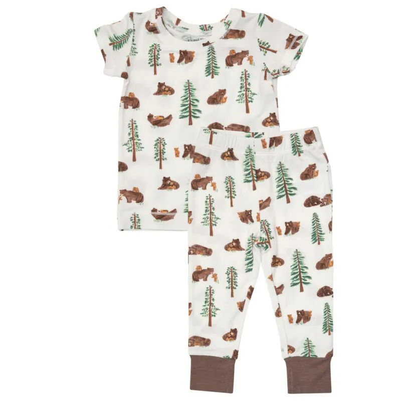 Angel Dear Little Bears Bamboo Viscose Short Sleeve Loungewear Set