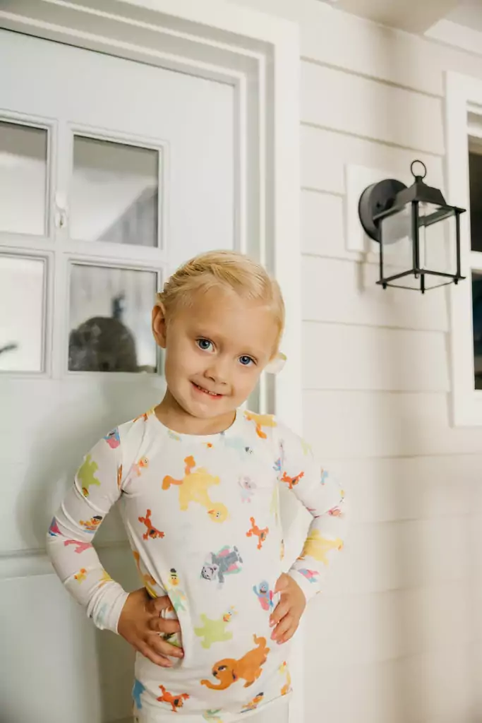 Copper Pearl Sesame Friends Two-Piece Pajamas