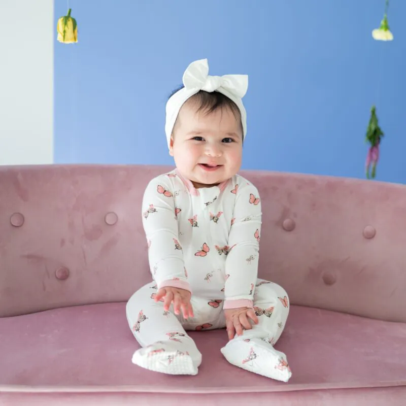 Zippered Footie in Butterfly from Kyte BABY
