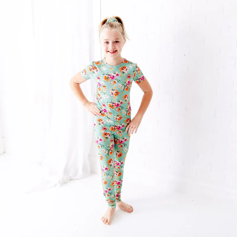 Dreamiere Flower Child Short Sleeve Two Piece Pajamas Set