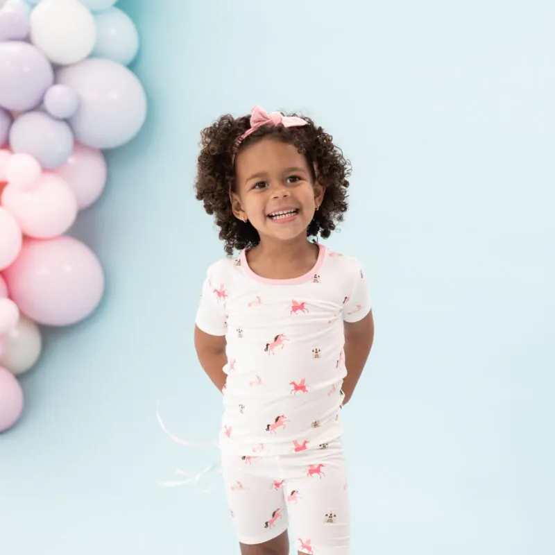 Short Sleeve Toddler Pajama Set in Unicorn 