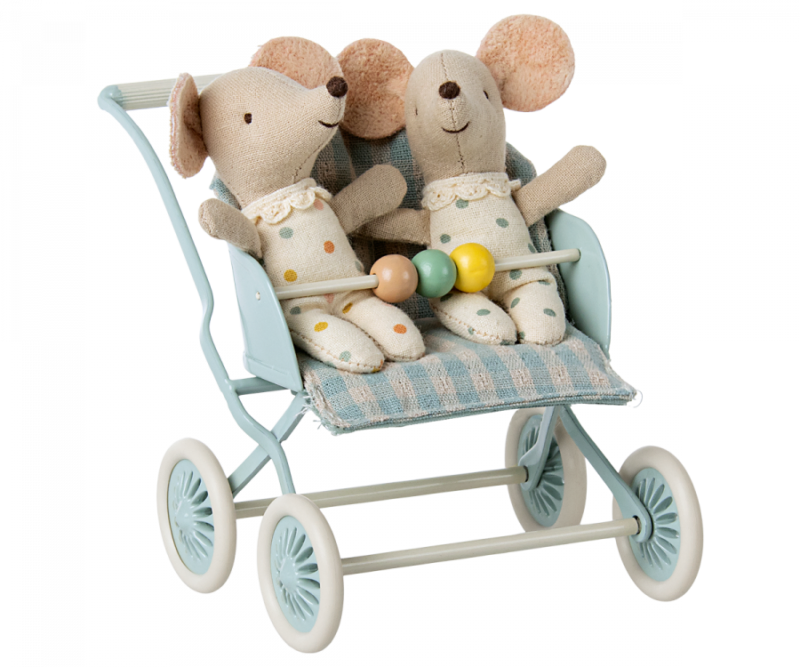 Maileg Stroller in Mint for Baby Mice