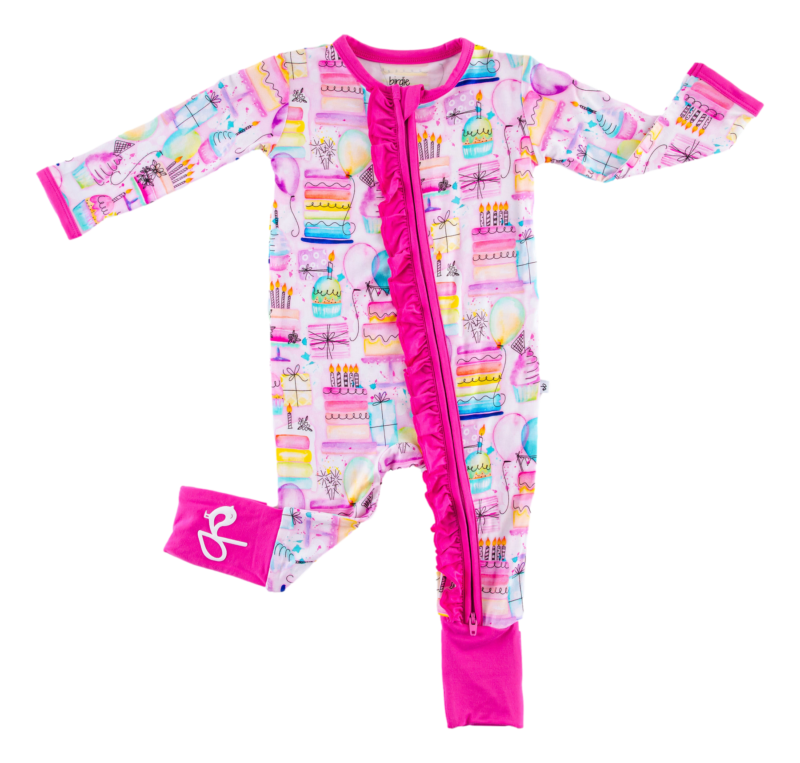 Birdie Bean Harper Bamboo Viscose Ruffled Zippered Romper