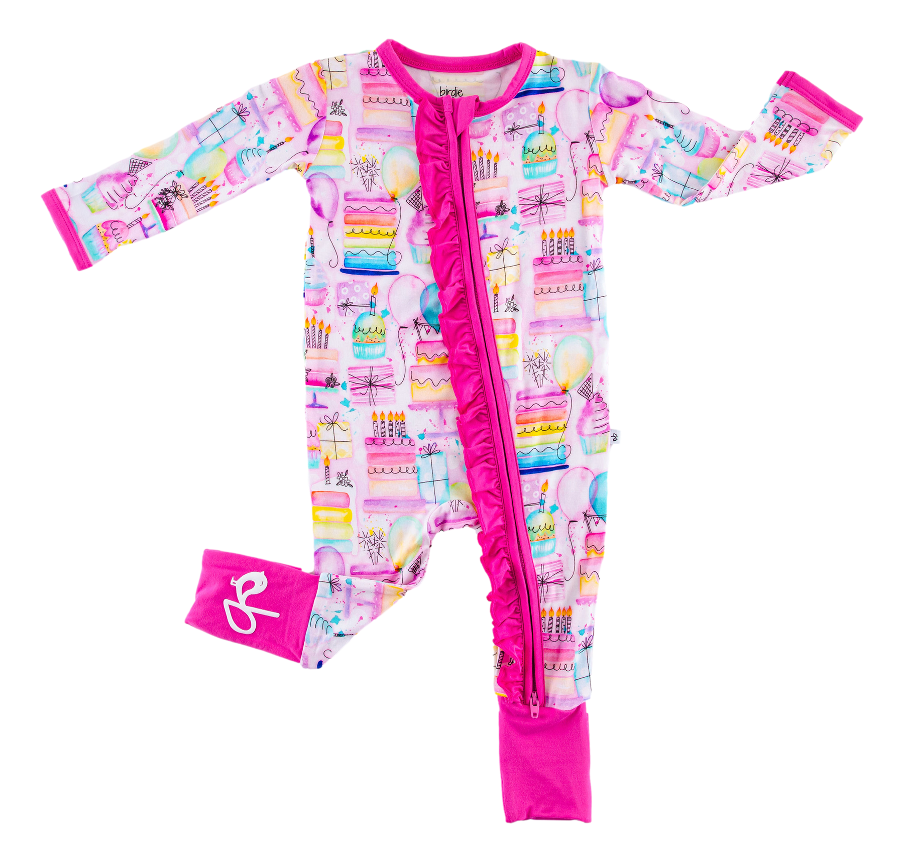 Birdie Bean Harper Bamboo Viscose Ruffled Zippered Romper