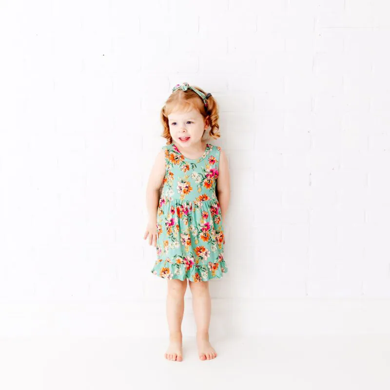Flower Child Little Bow Bamboo Viscose Bodysuit Twirler from Dreamiere