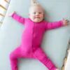 Zippered Romper in Raspberry  from Kyte BABY