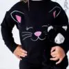 Black Cat  Bamboo Viscose Crewneck Set from Birdie Bean