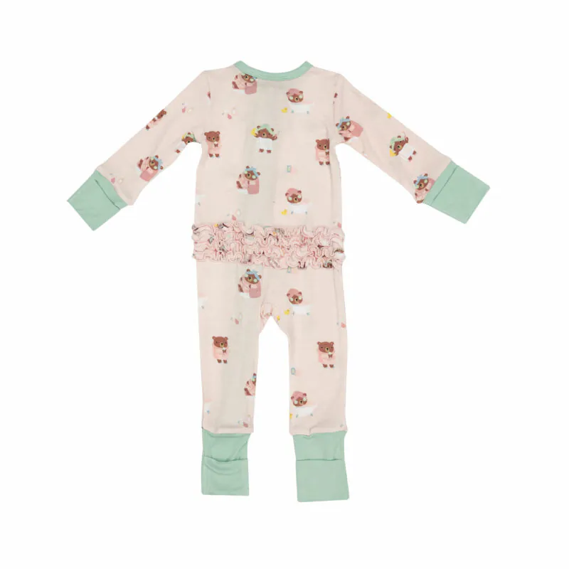 Angel Dear Spa Day Ruffle Zipper Romper
