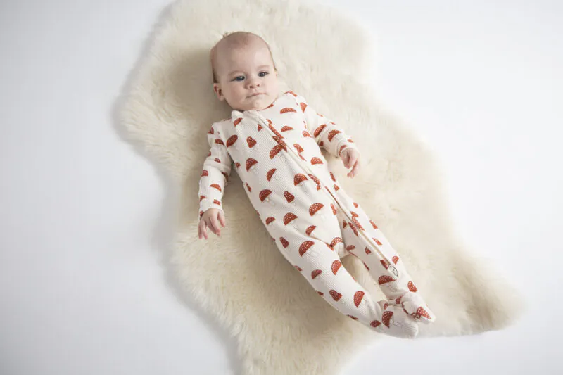 Angel Dear Sketchy Mushrooms Bamboo Viscose Footie