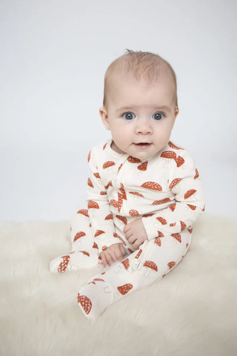 Angel Dear Sketchy Mushrooms Bamboo Viscose Footie