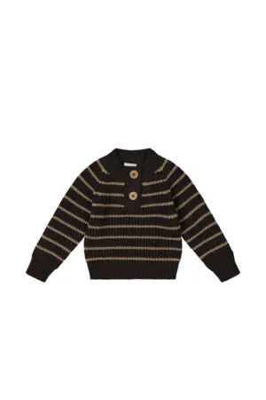 Jamie Kay Daniel Jumper in Dark Chocolate/Woodsmoke