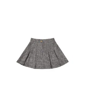 Rylee + Cru Tailored Skirt In Black Houndstooth