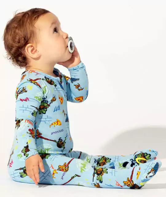 Teenage Mutant Ninja Turtles Mutant Mayhem Movie Bamboo Convertible Footie available at Blossom